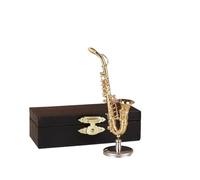 ALFAAL Mini musical instrument models Saxophone Model Ornaments Musical Instrument Ornaments Creative Friends Gifts Desks Living Rooms Home Decorations(10 cm)