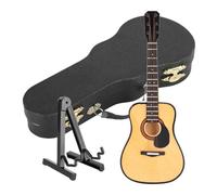 ALFAAL Mini musical instrument models Wood Miniature Violin Guitar Model Mini Musical Instrument Model Collection Decorative Ornament Home Decoration(Guitar)