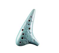 ALFAAL Mini Ocarina Fengya Ocarina 12-hole alto C tone relief ceramic ocarina musical instrument student beginner ocarina(Color:4)