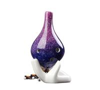 ALFAAL Mini Ocarina Long Mouth Gradient Ocarina Creative Color Student Ceramic Handmade Beginner AC Sound 6 Holes(Color:3)