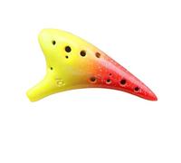 ALFAAL Mini Ocarina Multicolor 12 Hole Ceramic Ocarina Alto C Starry Sky Style Instrument with Lanyard Sheet Music Protective Bag(Color:11)