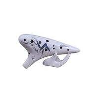 ALFAAL Mini Ocarina Ocarina 12-hole alto C key AC hand-painted lotus ceramic production beginner(6)
