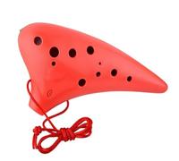 ALFAAL Mini Ocarina Ocarina 12 holes alto C key AC beginner plastic ocarina 12 holes(Red)