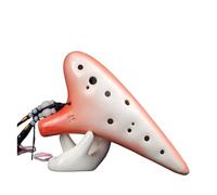 ALFAAL Mini Ocarina Ocarina instrument 12-hole ac alto C key beginner flute 12-hole AC ceramic gradient orange-red