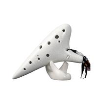 ALFAAL Mini Ocarina Ocarina instrument 12 holes ac alto C key beginner flute 12 holes AC ceramic ice crack elegant white