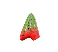 ALFAAL Mini Ocarina Professional Triple Ocarina Alto C Key AC Vintage Smoked Ceramic Ocarina(Color:7)