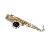ALFAAL Musical Instruments Tenor Saxophone Bb Tone Nickel Plated Tube Gold Key Sax With Case Mouthpiece (Color : 01)