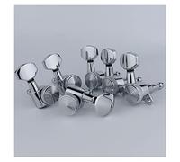 ALFAAL New Chrome Guitar Locking Tuners Electric Guitar Machine Heads Tuners Lock Silver Guitar Tuning Pegs(With Packaging) (Color : 6R)