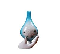 ALFAAL Ocarina 6 Hole Alto C Key Tones Gradient Crackle Pattern Flute Ceramic Ocarina Flute Musical Instrument (Color : White in the middle)