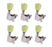 ALFAAL Pack Of 6 Right Closed Tuning Pegs Tuners Machine Heads For Electric Guitar Replacement Parts Silver