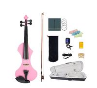 ALFAAL Pink Electric Violin 4/4 Set W/Brazilwood Bow Case Bag Bridge Tuner Strings For Beginner Student