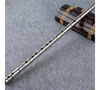 ALFAAL Professional bamboo flute Titanium Alloy Bamboo Flute C/D/E/F/G Key Two-section Bamboo Section Playing Thickened Bamboo Musical Instrument(E)