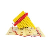 ALFAAL Professional Pan Flute 15 Pipe G Key Flute Pan Folk Musical Instrument Pan Flute Bamboo Panpipes Chinese Traditional Woodwind Instrument(Yellow final goods)
