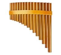 ALFAAL Professional Pan Flute 15 Pipes Brown Pan Flute G Key Pan Pipes Woodwind Instrument Chinese Traditional Musical Instrument Bamboo Pan Flute(Left)