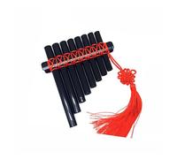 ALFAAL Professional Pan Flute Black 8-Tube Handmade School Homemade Musical Instrument Panflute ABS Plastic Resin