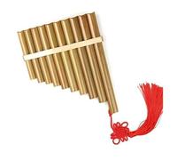 ALFAAL Professional Pan Flute Chinese Traditional Musical Instrument 10 Pipes Pan Flute C Key Pan Pipes Woodwind Instrument Bamboo Pan Flute(Woodstrip Left)
