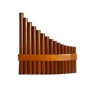 ALFAAL Professional Pan Flute Traditional folk instrument 15-pipe amber yellow panpipe C key G key entry model(15-pipe G key left hand bass)