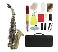 ALFAAL Saxophone Saxophone Bb Brass Body Carved Keys White Keys Saxophone With Accessories (Color : Cyan Antique)