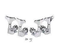 ALFAAL Sealed 2L2R Bass Tuners Machine Heads Tuning Pegs Keys Chrome For 4-String Bass Gear Ratio:1:17