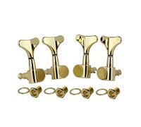 ALFAAL Sealed 4-String Bass Tuning Pegs 2L2R Guitar Machine Heads Tuners Gold Gear Ratio:1:17