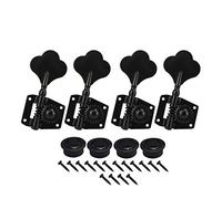 ALFAAL Set Of 4PCS Bass Machine Heads 4R Tuning Pegs Tuners Open Gear For Right Handed Bass (Color : Black)
