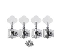 ALFAAL Set Of 4PCS Bass Machine Heads 4R Tuning Pegs Tuners Open Gear For Right Handed Bass (Color : Chrome)