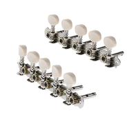 ALFAAL Sivler 5R5L Guitar Tuning Pegs Tuners Machine Heads With Cream Button 2pcs