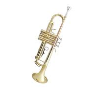 ALFAAL Standard Brass B flat three-tone trumpet brass instrument horn student beginner band(Color:Brass)