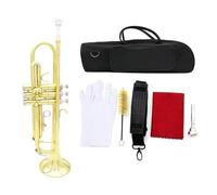 ALFAAL Trumpet Bb B Flat Durable Brass Trumpet With A Silver-plated Mouthpiece A Pair Of Gloves And Exquisite Bag (Color : GOLD)