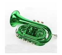 ALFAAL Trumpets B-flat Pocket Size Green Palm Size Pocket Size Trumpet Instrument
