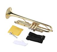 ALFAAL Trumpets Exquisite Bb B Flat Trumpet Brass Gold-painted Durable Musical Instrument With Mouthpiece Gloves Strap Case Trumpet Instrument
