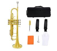 ALFAAL Trumpets Golden Trumpet Bb B Flat Professional Brass Instrument Large Diameter Horn Trumpet Instrument