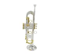 ALFAAL Two-color Silver-plated Trumpet In B Flat Silver-plated Brass Trumpet Instrument For Beginners And Professional Players