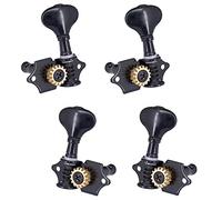 ALFAAL Ukulele Guitar Tuners Tuning Key Pegs/Machine Heads Metal For Ukulele Guitar With ABS Buttons 2L2R (Pack Of 4) (Color : Black)