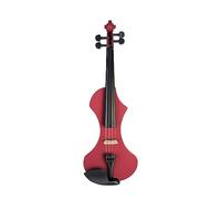 ALFAAL Violin 4/4 Full Size Electric Violin Solid Wood Mute Violin Advanced Handmade Electric/Mute Violin Bow Bridge Case SET (Color : Crimson)