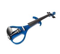 ALFAAL Violin Blue Electric Silent Violin Set Solidwood Body Spruce Head Ebony Tailpiece Ebony Fretboard Chin Rest