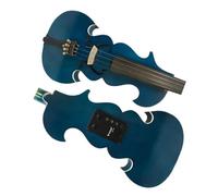 ALFAAL Violin Electric Violin 4/4 Solid Wood Case Bow Cable Blue