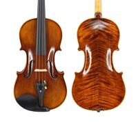 ALFAAL Violin Hand-craft Full Size Advanced Violin Varnish Naturel Flamed Maple Antique Spruce Plate Ebony Fitted Violin 4/4