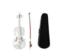 ALFAAL White Student 4/4 Violin Full Size Fiddle For Beginners Leaner Lightweight Fiddle Case Brazilwood Bow String Bridge Kit