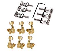 ALFAAL Zinc Alloy Guitar Bridge Saddles+3R3L Guitar Tuning Pegs Tuners For Stratocaster Electric Guitar