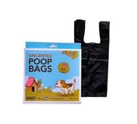 ALFAEX - Heavy Duty Poop Bags - Leak Proof & Non See Through - Extra Thick Pet Waste Bags - Easy Tie Handles - Unscented - Black - 15 x 25 x 36 CM
