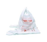 AlfaEx Thank You Plastic Bags - Size - 11" x 6" x 21" - White - Grocery, Shopping Bag, Restaurants, Convenience Store., White, L