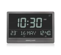 ALFAJR Azan CJ-17 - Wall Clock with Alarm, Extra Large Size, Black, Automatic Athan Five Times in 5 Different Voices