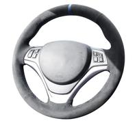 Alfanxi Hand Stitch Alcantara Steering Wheel Cover Compatible with BMW M3 E90 E92 E93 2008-2013 (Blue Stripe)