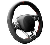 Alfanxi Hand Stitch for Alcantara Steering Wheel Cover Compatible with Mercedes Benz AMG A45 / W205 C43 C63S/ CLA45 CLS63/ GLC 43 63/ E43 W213 /S-Class S500 (Red Stripe)