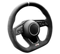 Alfanxi Hand Stitch for Alcantara Steering Wheel Cover for Audi RS3 RS4 RS5 S3 S4 S5 with Shift Paddles (White Stripe)