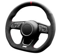 Alfanxi Hand Stitch for Alcantara Steering Wheel Cover for Audi RS3 RS4 RS5 S3 S4 S5 with Shift Paddles (Red Stripe)