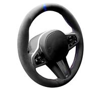Alfanxi Hand Stitch for Alcantara Steering Wheel Cover for BMW G20 G21 F40 F44 G22 G26 G30 G31 G32 G11 G12 G13 G14 G15 G16 G01 G02 G05 G06 G07 G29 (Blue Stripe)