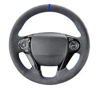 Alfanxi Hand Stitch Steering Wheel Cover Fits Alcantara Material for Honda Accord 9 Pilot Ridgeline Crosstour 2013-2023(Blue Stripe-1)