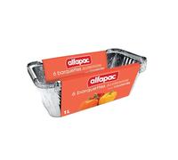 Alfapac - 6 Aluminium Foil Containers 1L Deep with Lid